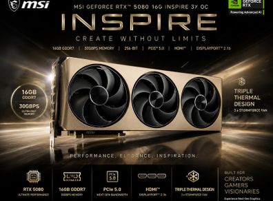Rtx 5080 MSI Inspire gold.