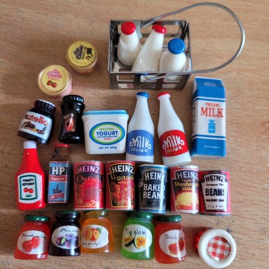 Miniature shop, dolls house groceries, food, sweets