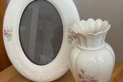 Donegal China Rose Oval Frame and Vase