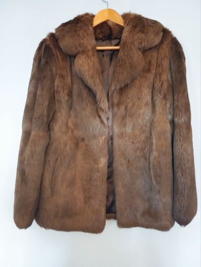 Vintage Julian Vard Genuine Fur Jacket Brown Size 12 Made in Ireland