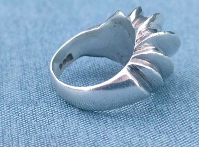 Solid Sterling silver Bombe ring