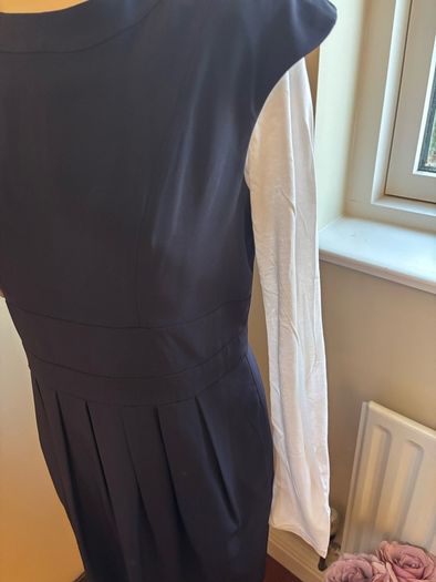 Paul Costelloe Collection Shift / Sleeveless Navy Dress with Signature Lining - Size 12