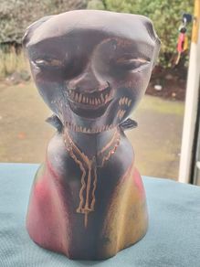 Vintage Ethiopian Christian wooden carving