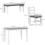 Dining Set, 4-Piece Dining Table Set, 1 Table, 1 Bench, 2 Chairs, Gray + White Image 3