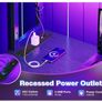 L Shaped Gaming Desk with LED Lights & Power Outlet Image 5