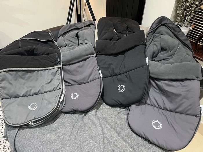 bugaboo foot muffs grey black in swords