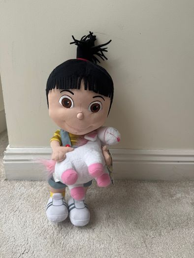 Despicable Me approx. 15 Plush Agnes Holding Fluffy Unicorn Universal Studios new Bit Dirty Please see pictures