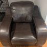 Dark brown leather armchair Image 2
