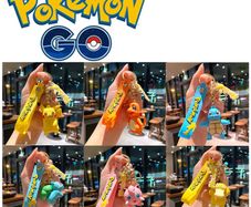 Pokemon Keychain batch Pendant Pokemon keyring Cute Pikachu Doll Bag Car Pendant for birthday Kids Toys charm bulk gourd
