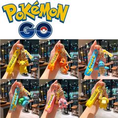 Pokemon Keychain batch Pendant Pokemon keyring Cute Pikachu Doll Bag Car Pendant for birthday Kids Toys charm bulk gourd