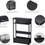 Narrow Side Table with Storage Shelf, 3 Tier Slim End Table Modern Sofa Table for Narrow and Small Spaces, 24.6 Inch Height Bedside Table Small Nightstand with Magazine Rack Space Saving/ Grey (FREE SHIPPING) Image 4