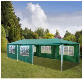 3 x 9 m Gazebo, Protection Party Tent, MaterialHigh-Quality Marquee Garden Tent with 8 Side Panels, Waterproof for Wedding, Party, Garden, Market