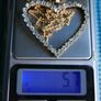 18k Gold Plated Open Heart and Rolled Gold Necklace 5,7g Image 10
