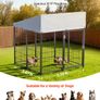 Outdoor Dog Kennel, 1.12 x 1.15 x 1.25 m Large Dog Kennel with Secure Lock, Outside Dogs Enclosures with UV-Resistant & Waterproof Roof Cover Image 4