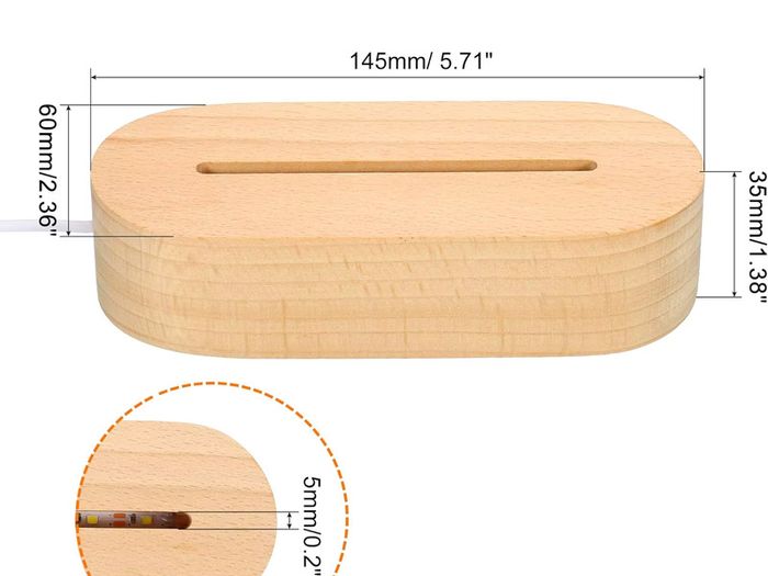 Oval Wooden Base LED Light For Acrylic Resin Art - BULK SALE