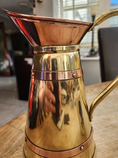 Copper and brass vintage jug.