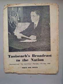 A Vintage Irish Election Literature Mr De Valera's Reply To Mr Churchill  Pamphlet  of Dev's Address to the Irish Nation 16 May 1945