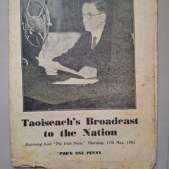 A Vintage Irish Election Literature Mr De Valera's Reply To Mr Churchill  Pamphlet  of Dev's Address to the Irish Nation 16 May 1945