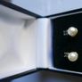 Vintage Pearl & Topaz Stud Earrings in 9ct Yellow Gold Plated Image 2