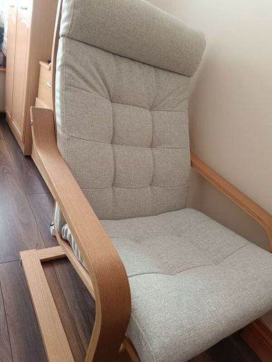 Barely Used IKEA POANG Armchair with Footstool in Dundalk