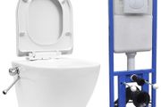 Wall Hung Rimless Toilet with Concealed Cistern Ceramic White