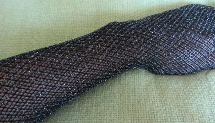 Black & silver fishnet tights