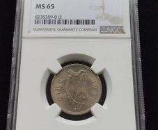 Ireland 1959 | 1 Shilling | 1s | Bull | KM.14a | MS65