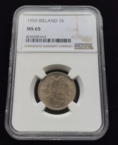 Ireland 1959 | 1 Shilling | 1s | Bull | KM.14a | MS65