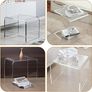 Clear Acrylic U Shaped End Table, Transparent Perspex Plastic Shower Stool, Stylish Modern Coffee Table with Rounded Edges, Waterproof Shower Bench for Small Spaces Bedroom, Living Room (30 20 22cm) Image 2
