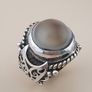 Antique Style Sulemani Agate Ring Vintage Brass & Silver Inlay Design Image 8