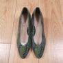 Marks & Spencer Insolia Green Snake Print Block Heel Pumps Court Shoes 4UK/37EU/23 cm Image 7