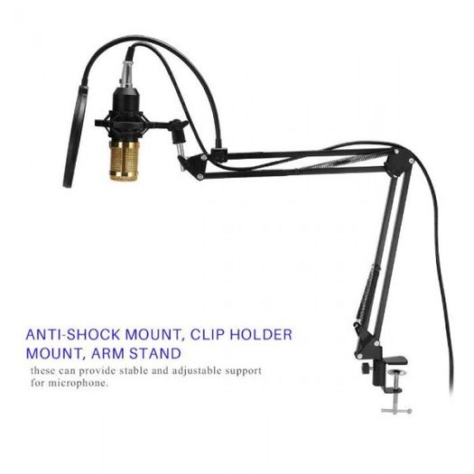 08711 Condenser Microphone Live Studio Sound Recording Mount Boom Stands Kit