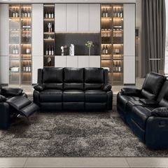 Grey & Black Leather Sofa Sets Free Delivery
