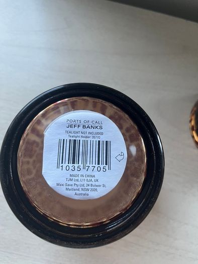 2 Jeff Banks Leopard Print T-Light Holders