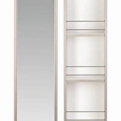 Swivel shelf and mirror for bathroom