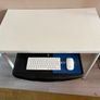 White desk with pull-out keyboard tray Image 4