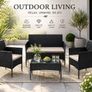 Garden Furniture Set, PE Polyrattan, Lounge Set, 4 pieces Patio Furniture, Outdoor, for Patio, Balcony, Garden Image 10