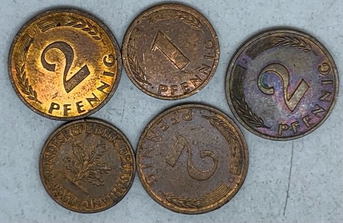 Germany 1-2 pfennig lot see pictures for condition and dates