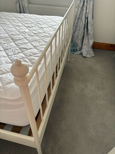 IKEA White metal double bed