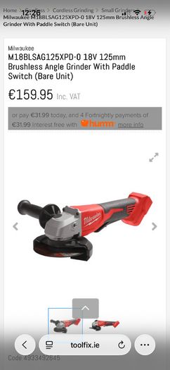Milwaukee M18 BLSAG125XPD Angle Grinder