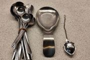 Kitchen Essentials Bundle Cutlery Set, Stainless Steel Spoon Rest &amp; Tea Infuser