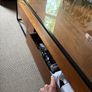 Walnut and glass coffee table Image 6