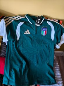 Adidas Italy Italia 26 Tiro Polo Shirt Mens L Collegiate Green Soccer  JZ9372