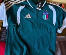 Adidas Italy Italia 26 Tiro Polo Shirt Mens L Collegiate Green Soccer  JZ9372