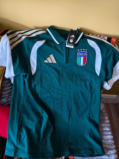 Adidas Italy Italia 26 Tiro Polo Shirt Mens L Collegiate Green Soccer  JZ9372