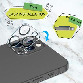 iPhone 12 Pro Max , iPhone 13 Pro Max, Tempered Glass Camera Lens Protector, [Case Friendly] [New Version] [Scratch Resistant] [Easy Installation], Black Circle