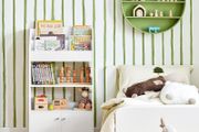 Children's  Bookshelf White Standing Shelf for Kids Room Toy Storage Shelf