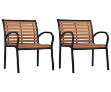 Garden Chairs 2 pcs Steel and WPC Black and Brown