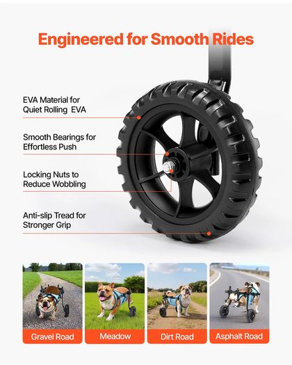 Wheelchair for Back Legs, Adjustable 2 Wheels Pet Wheelchair