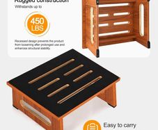 Heavy Duty Platform Stepping Stools with 450 LBS Capacity for Bedroom Kitchen Bathroom, Bed Steps for High Beds, Bedside Support